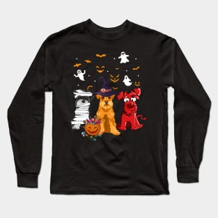 Funny Three Schnauzer Halloween Gift Shirt Long Sleeve T-Shirt